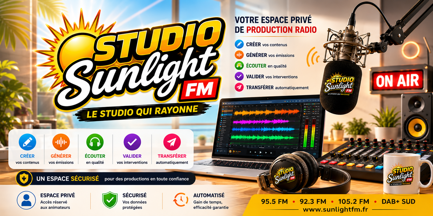 Studio Sunlight FM, le studio qui rayonne